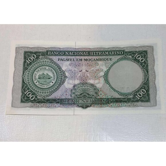 1961 Mozambique 100 Escudos banknote - Picture 2 of 4